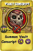 Wizard101 Myth spell card: Vault Conscript, Spell ID 9443