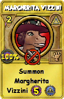 Wizard101 Myth spell card: Margherita Vizzini, Spell ID 9448