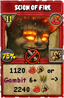 Wizard101 Fire spell card: Scion of Fire, Spell ID 9453