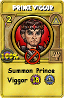 Wizard101 Myth spell card: Prince Viggor, Spell ID 9455