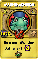 Wizard101 Myth spell card: Mander Adherent, Spell ID 9456