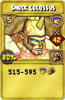 Wizard101 Storm spell card: Shock Colossus, Spell ID 9494