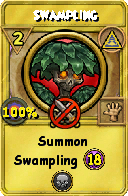 Wizard101 Myth spell card: Swampling, Spell ID 9495