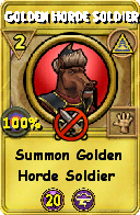 Wizard101 Myth spell card: Golden Horde Soldier, Spell ID 9507