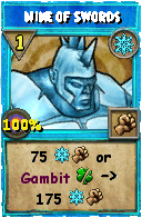 Wizard101 Ice spell card: Nine of Swords, Spell ID 9514