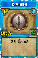 Wizard101 Ice spell card: Diminish, Spell ID 9526