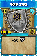 Wizard101 Ice spell card: Cold Steel, Spell ID 9528