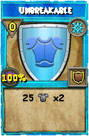 Wizard101 Ice spell card: Unbreakable, Spell ID 9530