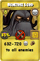 Wizard101 Death spell card: Bonetree Lord, Spell ID 9540