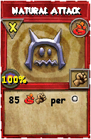 Wizard101 Fire spell card: Natural Attack, Spell ID 9561