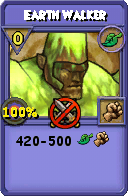 Wizard101 Life spell card: Earth Walker, Spell ID 9562