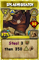 Wizard101 Myth spell card: Splashsquatch, Spell ID 9565