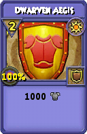Wizard101 Sun spell card: Dwarven Aegis, Spell ID 9567