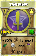Wizard101 Star spell card: Star Blade, Spell ID 9576