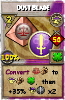 Wizard101 Storm spell card: Dust Blade, Spell ID 9577