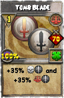 Wizard101 Balance spell card: Tomb Blade, Spell ID 9578