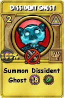 Wizard101 Myth spell card: Dissident Ghost, Spell ID 9587