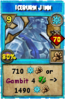 Wizard101 Ice spell card: Iceburn Jinn, Spell ID 9593
