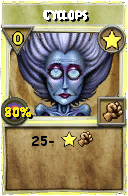 Wizard101 Star spell card: Cyclops, Spell ID 9602