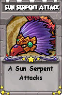 Wizard101 School 16 spell card: Sun Serpent Attack, Spell ID 9610