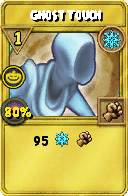 Wizard101 Ice spell card: Ghost Touch, Spell ID 9612