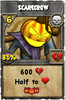 Wizard101 Death spell card: Scarecrow, Spell ID 9615
