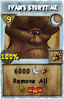 Wizard101 Moon spell card: Ivan's Storytime, Spell ID 9617