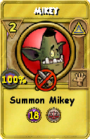 Wizard101 Myth spell card: Mikey, Spell ID 9647