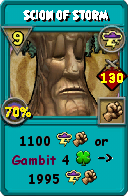 Wizard101 Storm spell card: Scion of Storm, Spell ID 9649