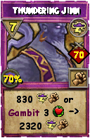 Wizard101 Storm spell card: Thundering Jinn, Spell ID 9651