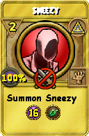 Wizard101 Myth spell card: Sneezy, Spell ID 9652