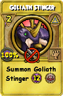 Wizard101 Myth spell card: Goliath Stinger, Spell ID 9655