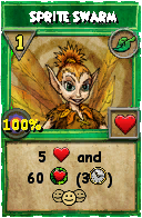Wizard101 Life spell card: Sprite Swarm, Spell ID 9660
