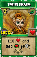 Wizard101 Life spell card: Sprite Swarm, Spell ID 9664