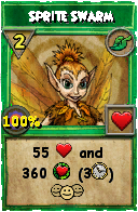 Wizard101 Life spell card: Sprite Swarm, Spell ID 9666