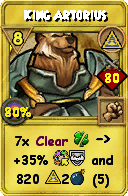 Wizard101 Myth spell card: King Artorius, Spell ID 9672