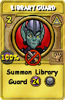 Wizard101 Myth spell card: Library Guard, Spell ID 9686