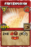Wizard101 Fire spell card: Fiery Explosion, Spell ID 9689