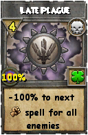 Wizard101 Death spell card: Late Plague, Spell ID 9693