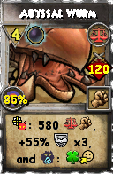 Wizard101 Balance spell card: Abyssal Wurm, Spell ID 9698