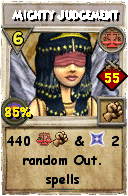 Wizard101 Balance spell card: Mighty Judgement, Spell ID 9703