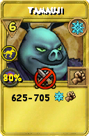 Wizard101 Ice spell card: Tamauji, Spell ID 9704