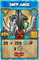 Wizard101 Ice spell card: Snow Angel, Spell ID 9719