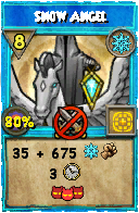Wizard101 Ice spell card: Snow Angel, Spell ID 9720