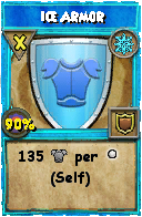 Wizard101 Ice spell card: Ice Armor, Spell ID 9724