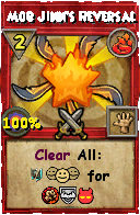 Wizard101 Fire spell card: Mob Jinn's Reversal, Spell ID 9733