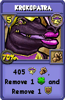 Wizard101 Storm spell card: Krokopatra, Spell ID 9763