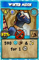 Wizard101 Ice spell card: Winter Moon, Spell ID 9773