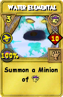 Wizard101 Storm spell card: Water Elemental, Spell ID 9780