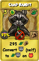 Wizard101 Life spell card: Camp Bandit, Spell ID 9785